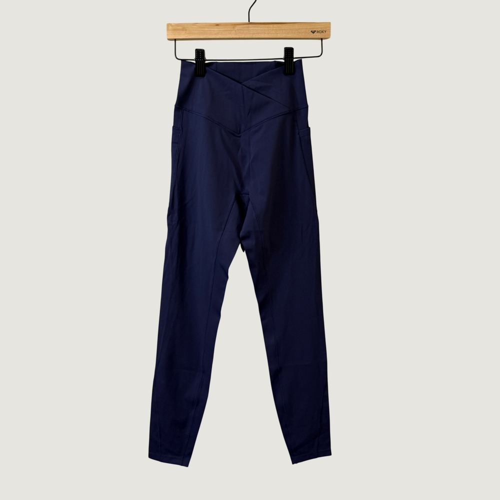 Halara Crossover Waist Leggings Navy Blue XS Athleisure Streetwear Activewear